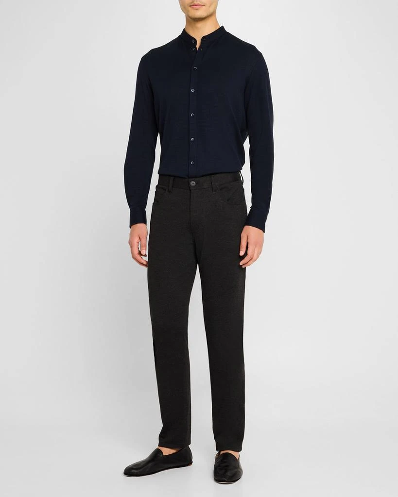 Emporio Armani Men's Nehru-Collar Jersey Sport Shirt 2