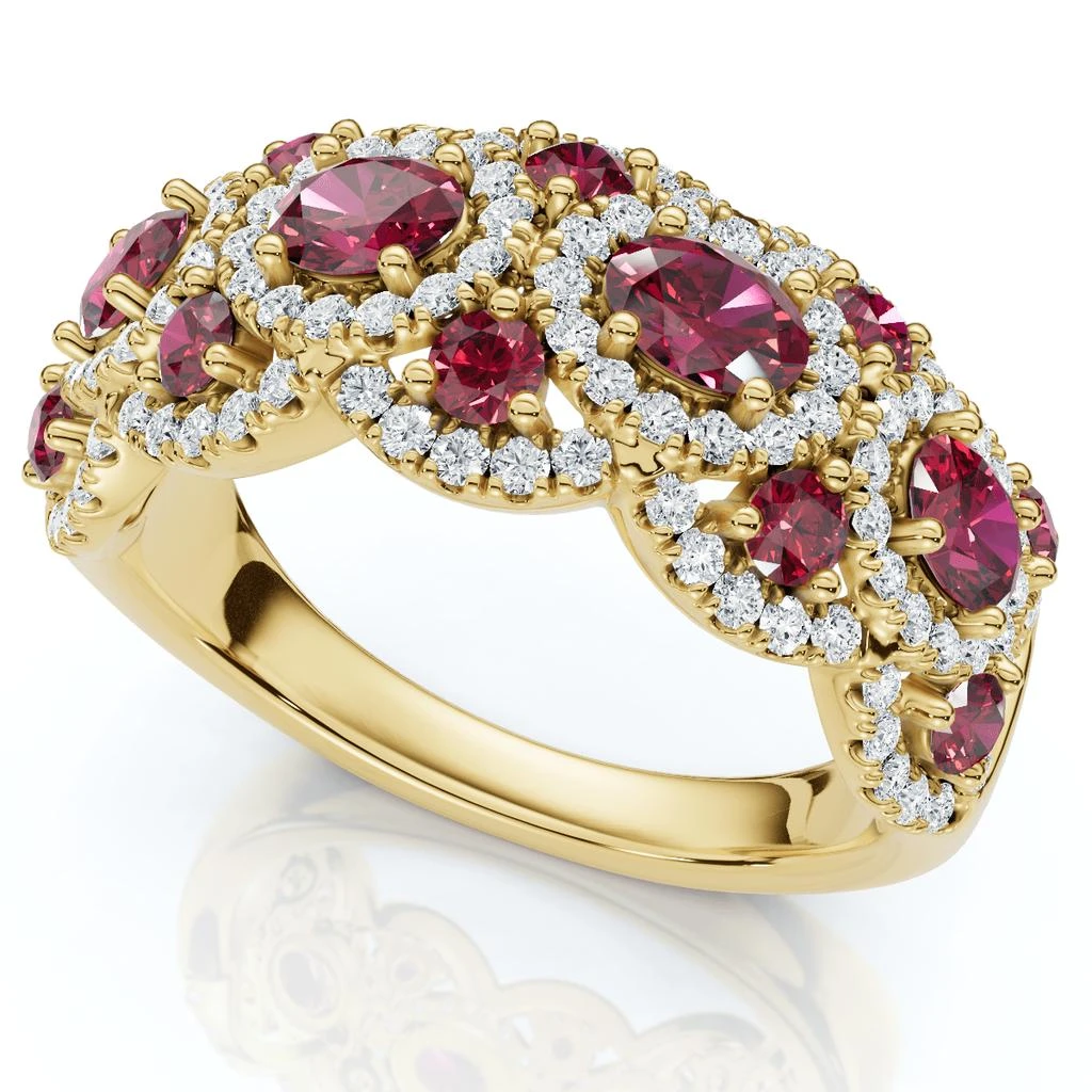 Pompeii3 1Ct Wavy Ruby 
Diamond Ring 14k Gold Lab Grown