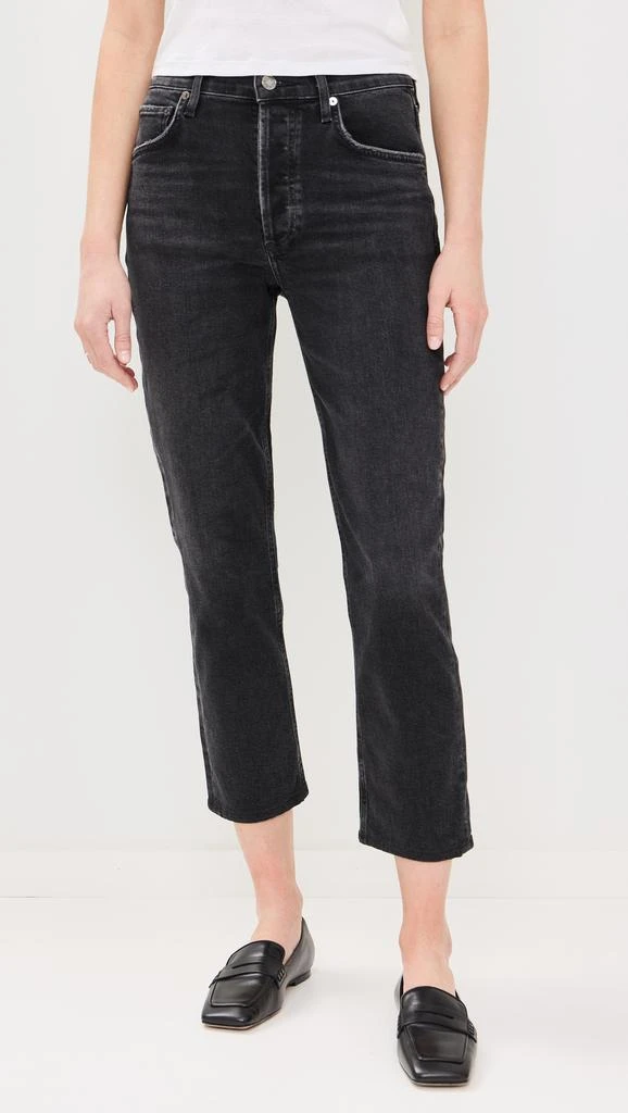 AGOLDE Riley High Rise Straight Crop Jeans 6