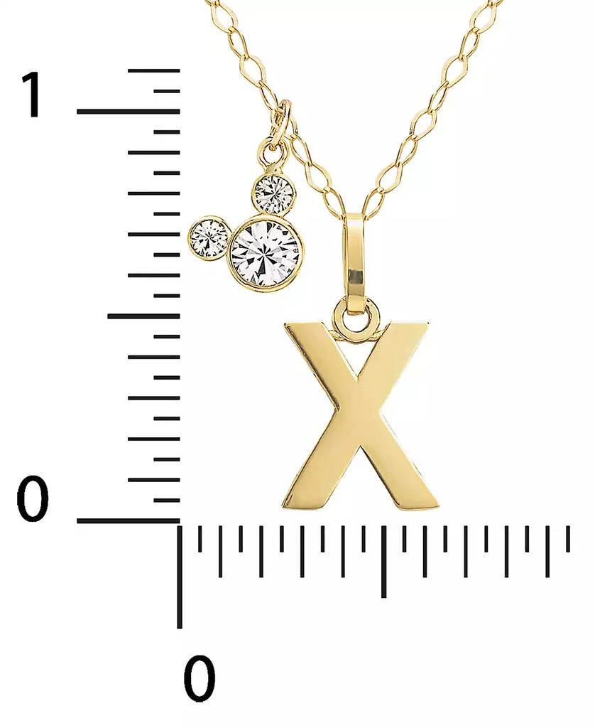 Disney Mickey Mouse Initial Pendant 18" Necklace with Cubic Zirconia in 14k Yellow Gold 3