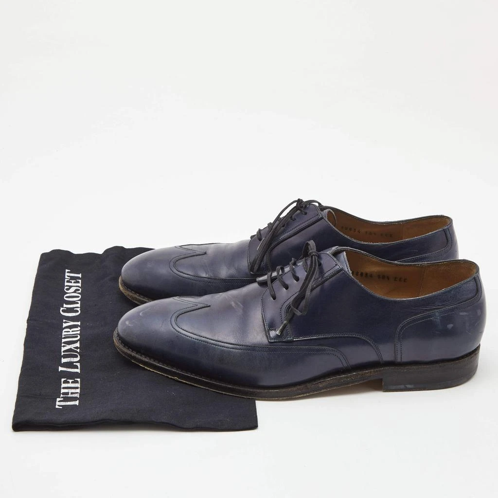 Salvatore Ferragamo Salvatore Ferragamo Navy Blue Brogue Leather Lace Up Derby Size 44.5 14
