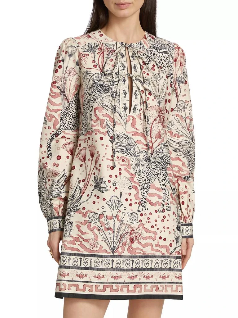 Marchesa Rosa Abstract Cotton Mini Shift Dress 3
