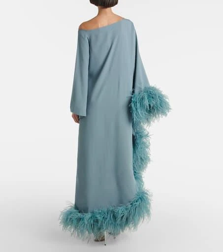 Taller Marmo Ubud Extravaganza feather-trimmed gown 3