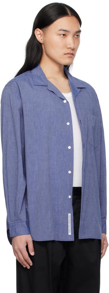 Nanamica Blue Open Collar End On End Shirt