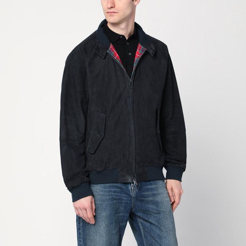Baracuta Men's G9 Harrington Jacket In blue Suede