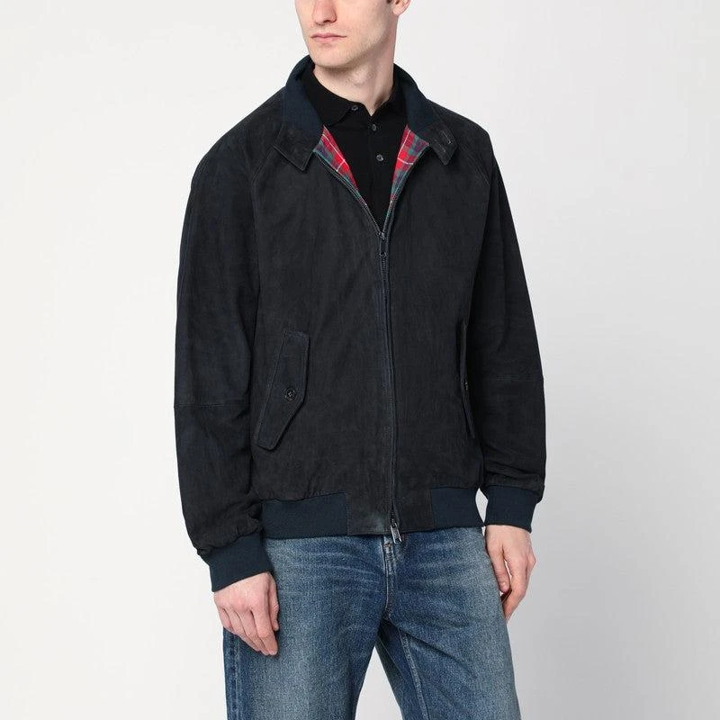 Baracuta Men's G9 Harrington Jacket In blue Suede 1