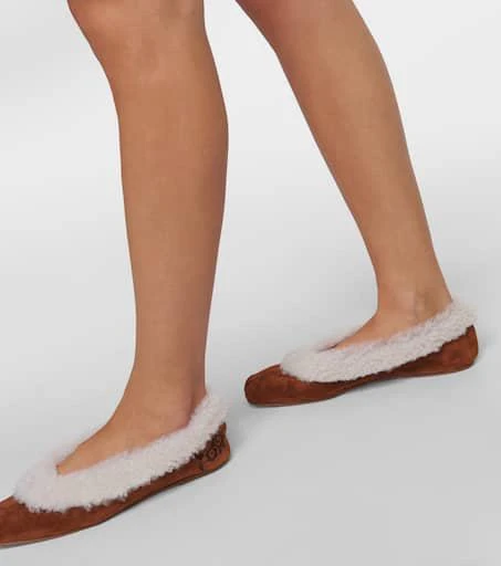 Magda Butrym Embroidered shearling ballet flats 7