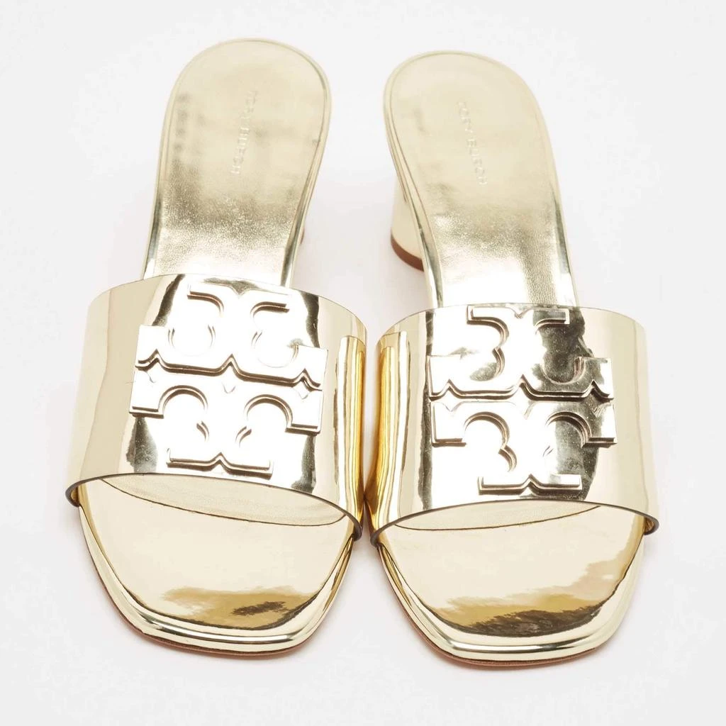 Tory Burch Tory Burch Gold Patent Leather Ines Slide Sandals Size 40.5 3