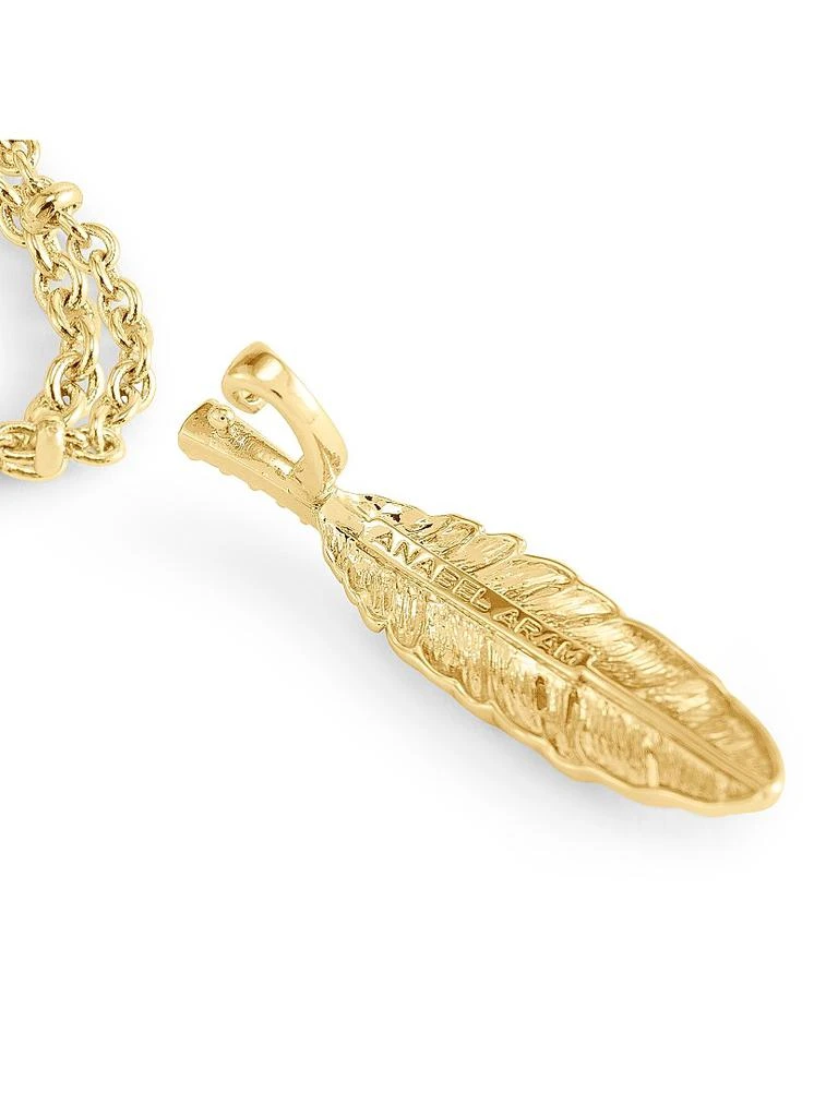 Anabel Aram Feather 18K-Gold-Plated 
Cubic Zirconia Pendant Necklace 6