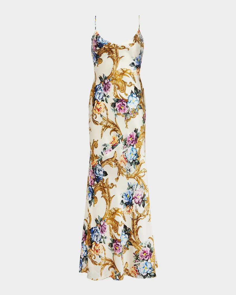 L'Agence Serita V-Neck Bias-Cut Maxi Dress 1