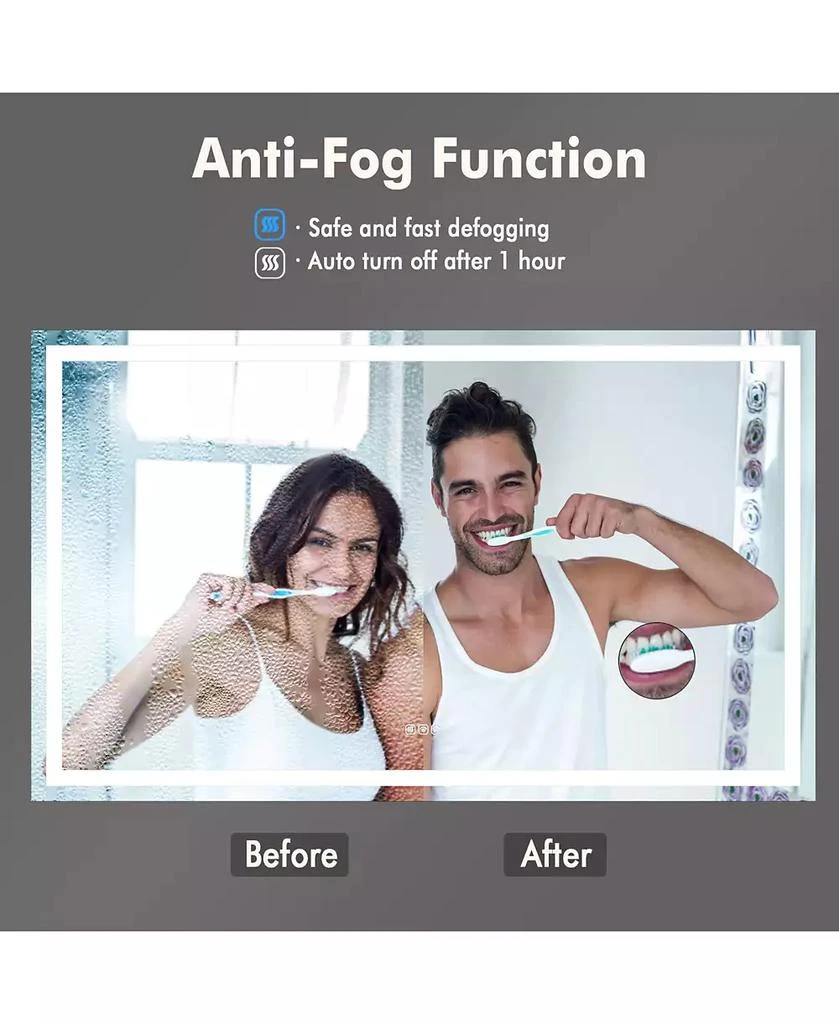 Homfan 60X36 LED Bathroom Vanity Mirror with Dimmable Dual Front 
Back Lights,  Memory Settings, Shatterproof Tempered Glass 6