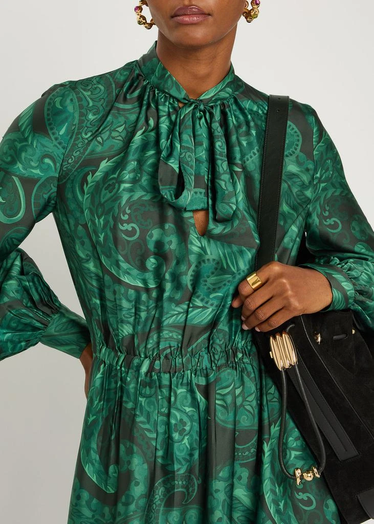 ETRO Patterned satin midi dress 5