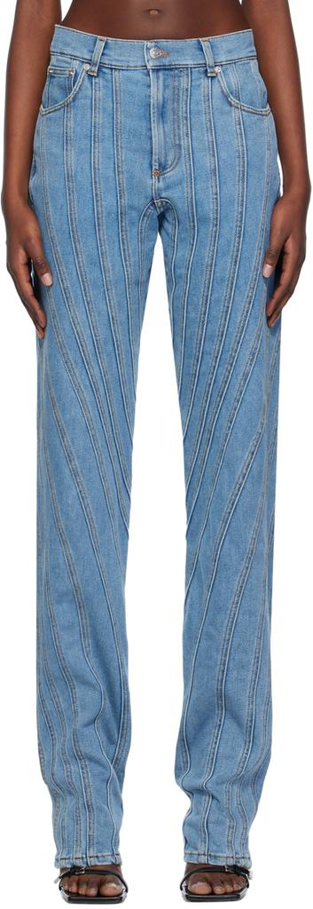 Mugler Blue Spiral Jeans