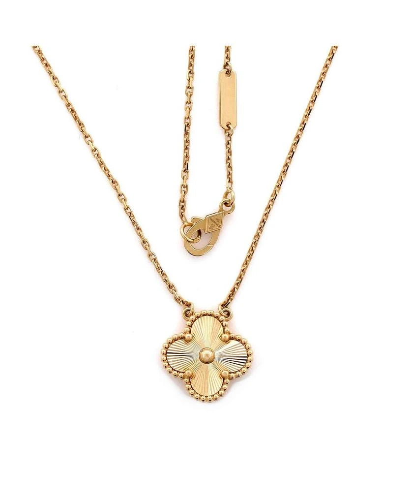 Pre-Owned Van Cleef 
Arpels Vintage-Like Alhambra Pendant Necklace Guilloche 18K Gold, 16.5" 2