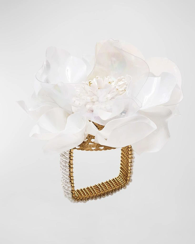 Kim Seybert Gardenia Napkin Ring in White