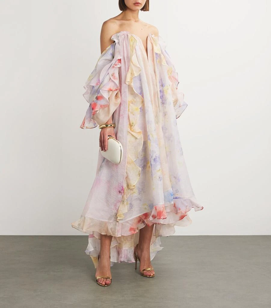 Zimmermann Linen-Silk Strapless Midi Dress 2