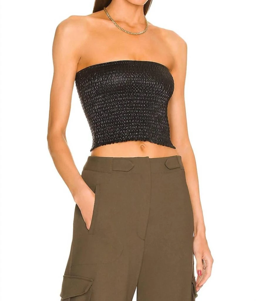 Commando Commando - Women's Faux Leather Smocked Tube Top