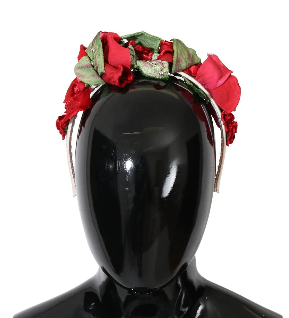 Dolce & Gabbana Elegant Floral Silk-Blend Diadem Women's Tiara 1