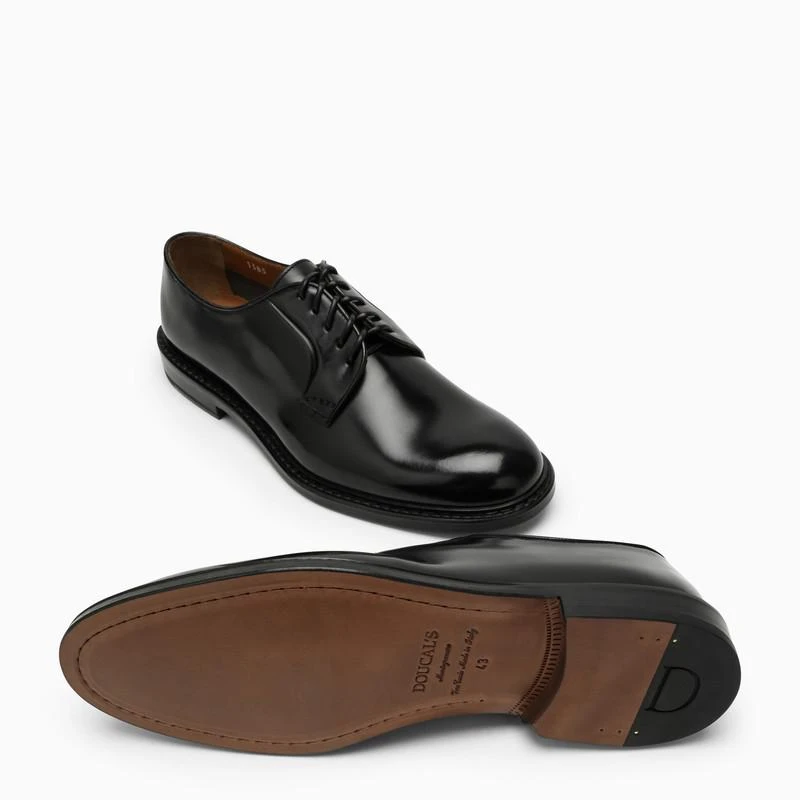 Doucal's Low black leather lace-up 6