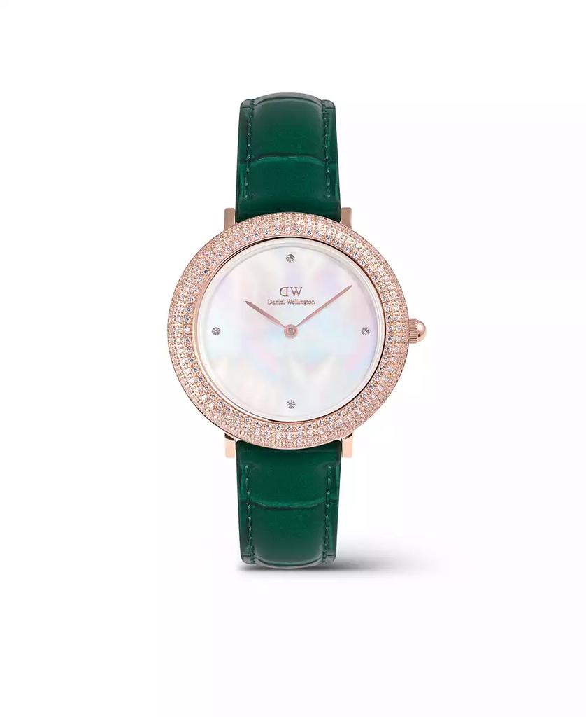 Daniel Wellington Women's Analog Green Leather Watch, 32mm