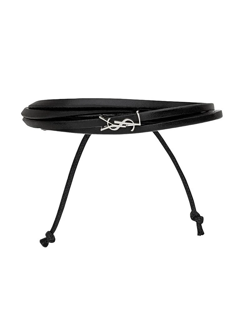 Yves Saint Laurent Cassandre Multi-Strand Bracelet in Leather