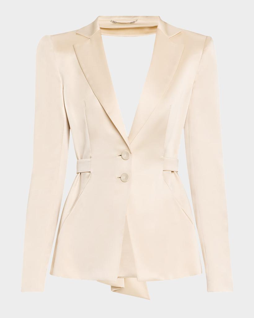 Alberta Ferretti Draped Cutout Single-Breasted Jacket