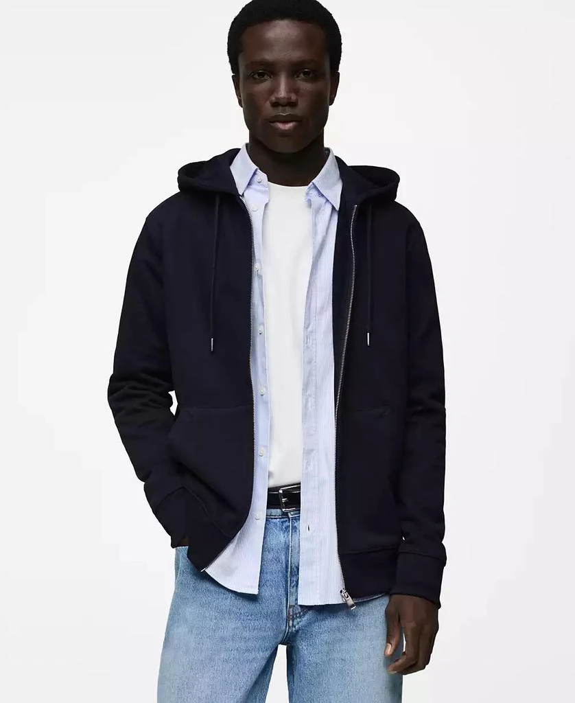 Mango Men's Full-Zip Cotton-Blend Sweatshirt 1