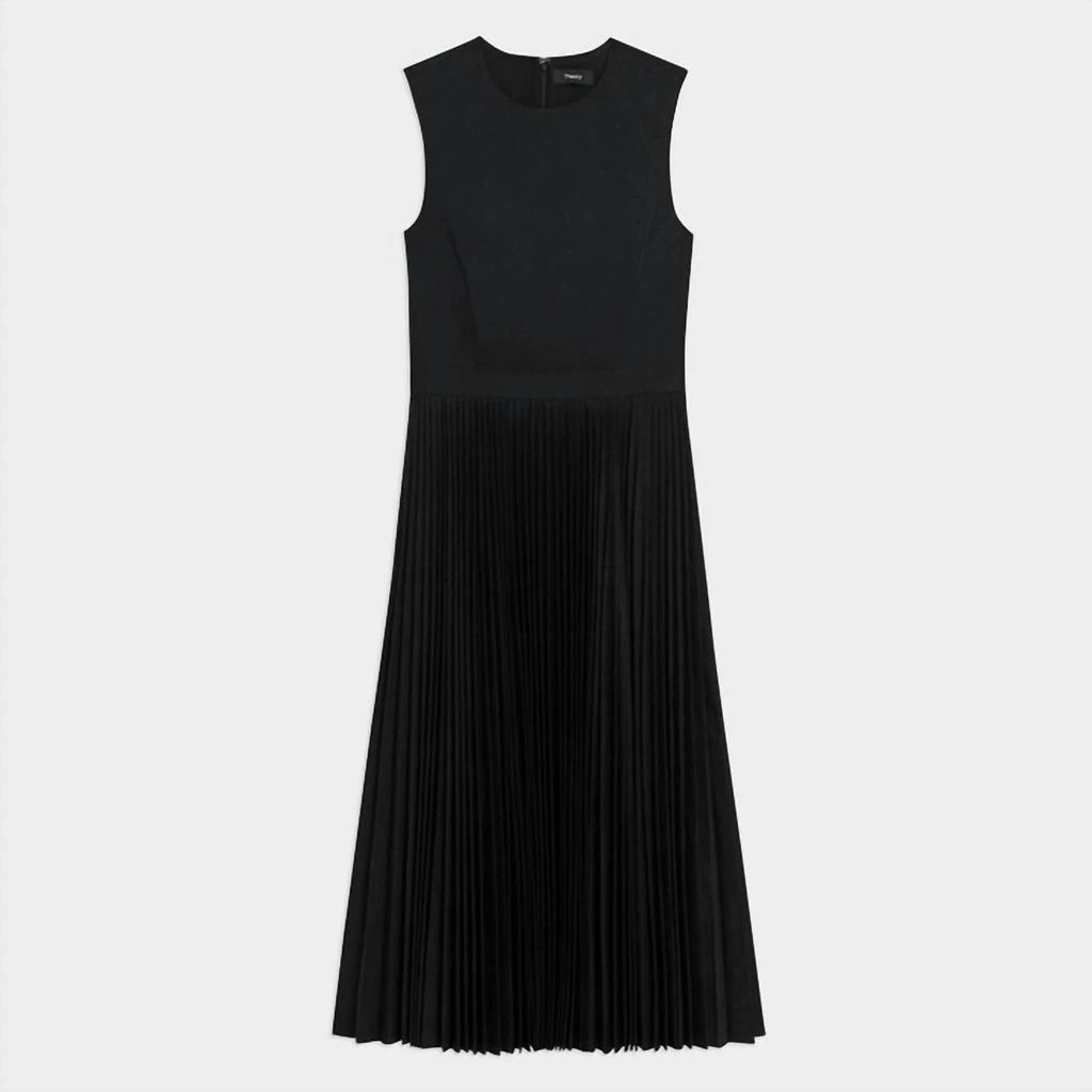 Theory Theory - Sleek Poplin Pleated Midi Dress 3