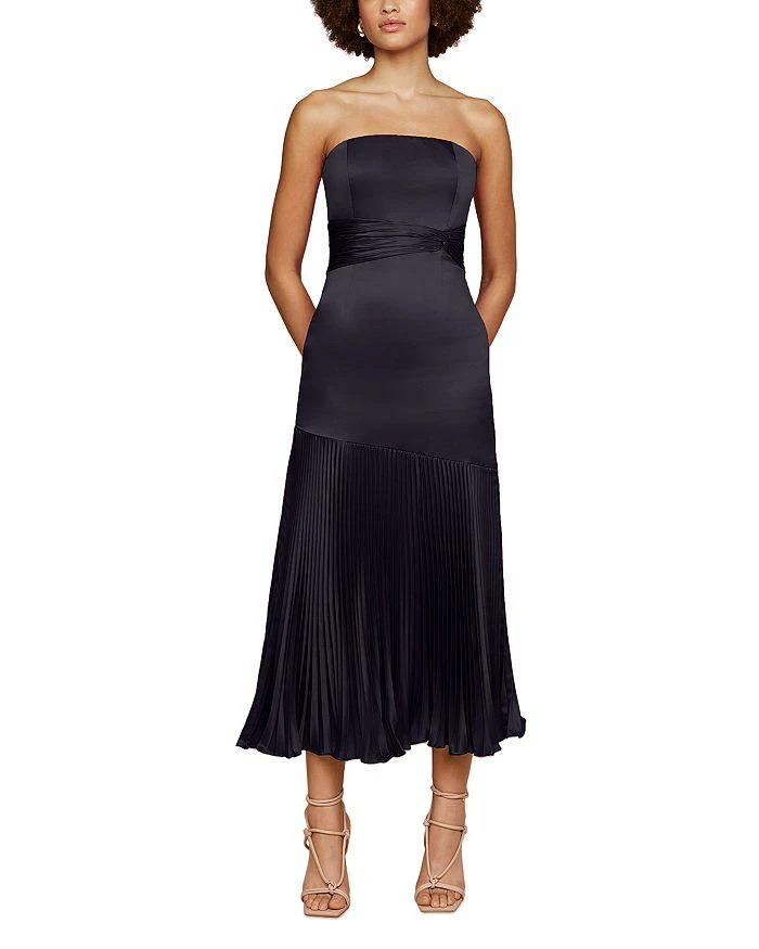 AMUR Milly Strapless Pleated Dress 1