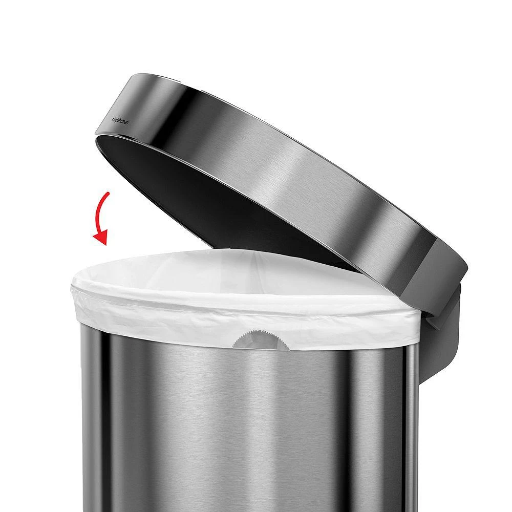 simplehuman simple human 45L Semi-Round Step Can with Liner Rim 2