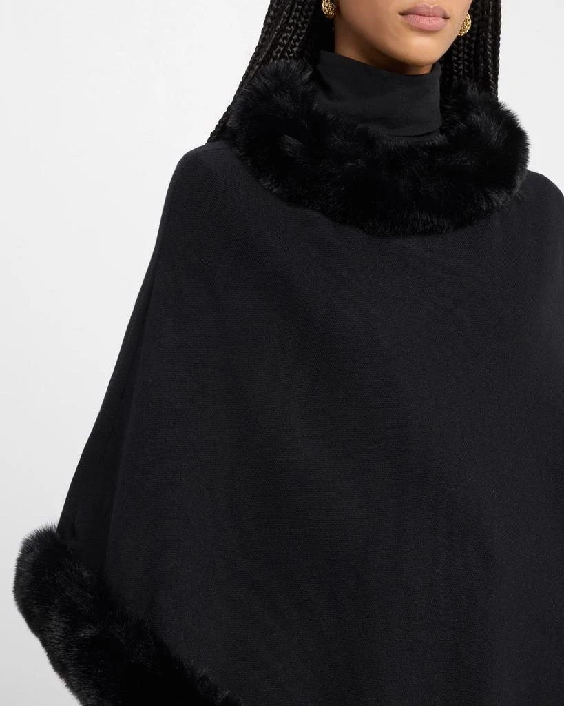 Adrienne Landau The Penny Poncho W/ Faux Fur Trim 5