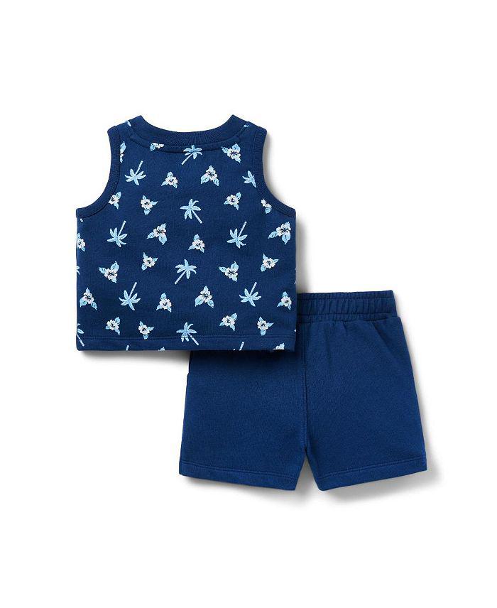 Janie and Jack Boys' Palm Hibiscus French Terry Matching Set - Baby
