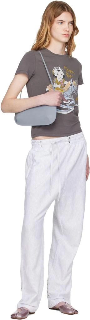 Loulou de Saison White Sully Ostrich-Effect Leather Slingback Heels 6