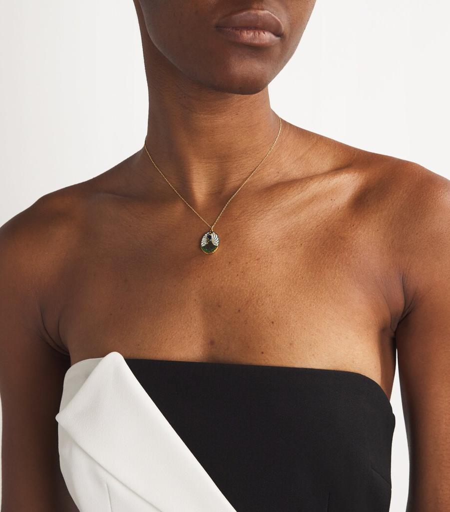 L'ATELIER NAWBAR Yellow Gold and Diamond Rich Kitsch Peacock Necklace