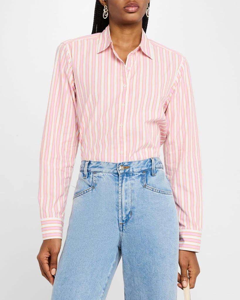 XIRENA Beau Cotton Stripe Button-Front Shirt 4
