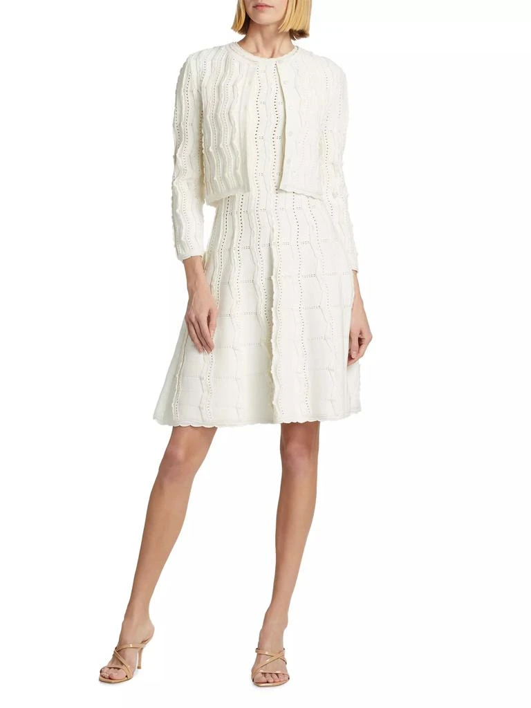 Oscar de la Renta Wave-Knit Fit & Flare Midi-Dress 2