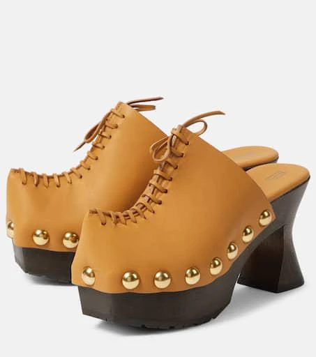 ETRO 50 leather platform clogs 5