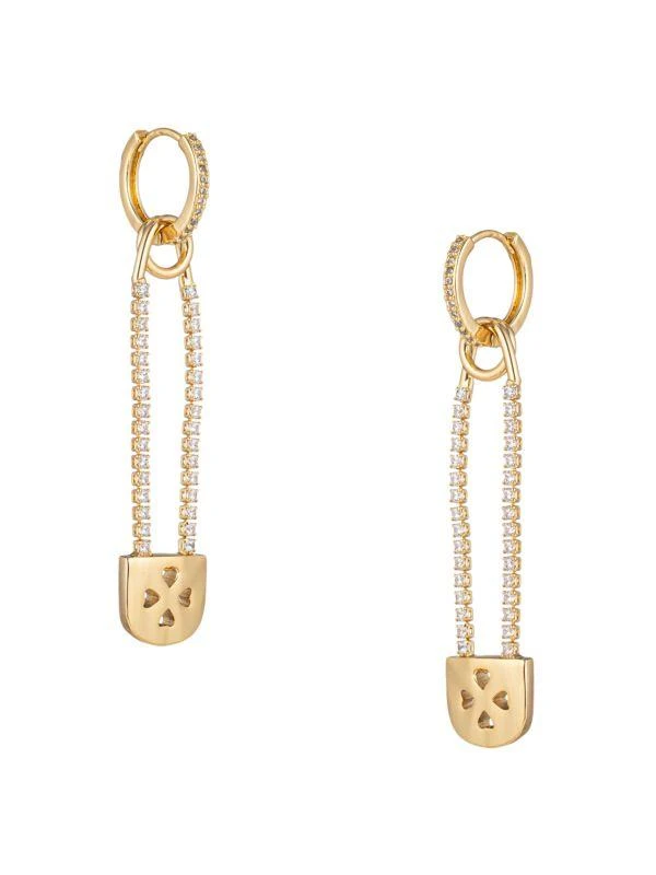 Eye Candy LA Julia Cubic Zirconia Safety Pin Drop Earrings 1