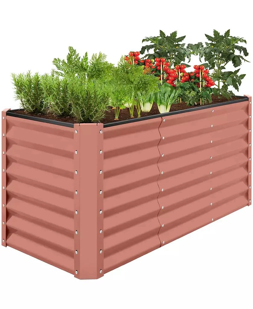 Best Choice Products 4x2x2ft Outdoor Metal Raised Garden Bed, Planter Box for Vegetables, Flowers