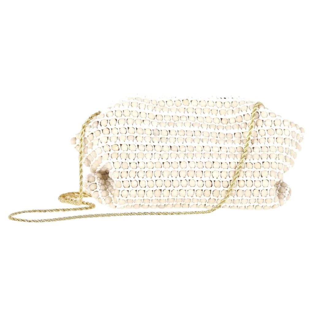 Loeffler Randall Doreen Beaded Frame Clutch in White Raffia 3