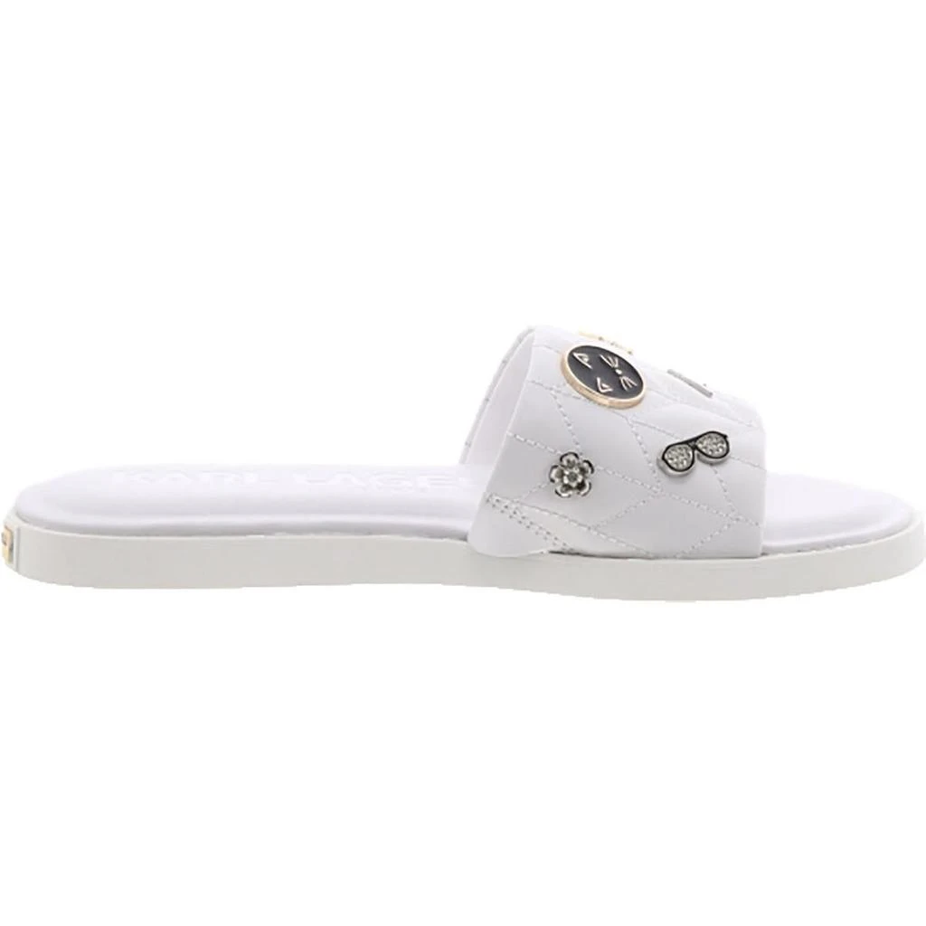 Karl Lagerfeld Paris Carenza Womens Padded Insole Flat Slide Sandals 3