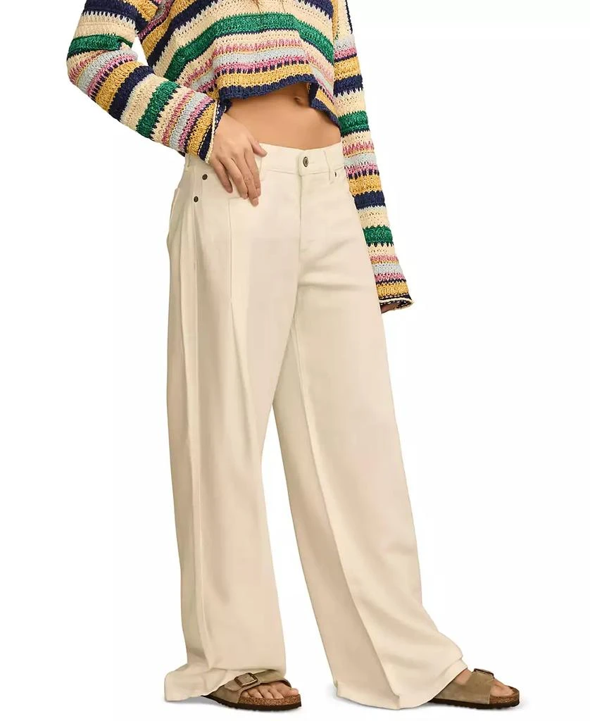 Lucky Brand Women's High-Rise White Palazzo Jeans 3