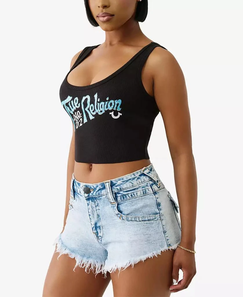 True Religion Women's Crystal Rib Crop Tank Top 3