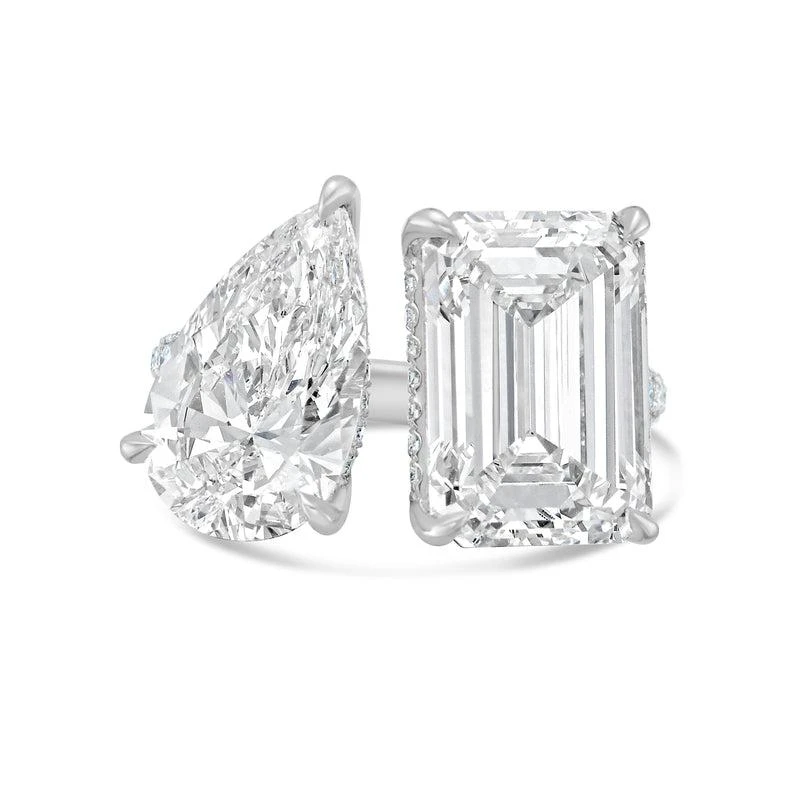 Diana M Jewels PLATINUM 2 STONE LAB GROWN DIAMOND FASHION RING WEIGHING 5.00 CTS TW