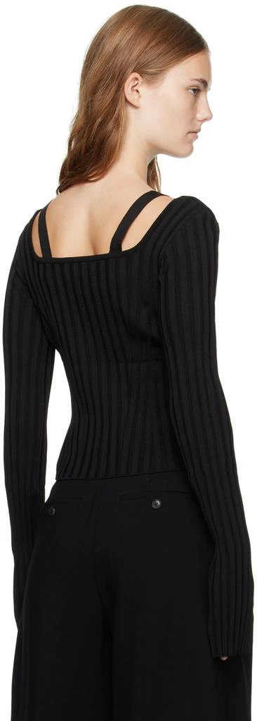Recto Black Scoop Neck Fitted Sweater 3