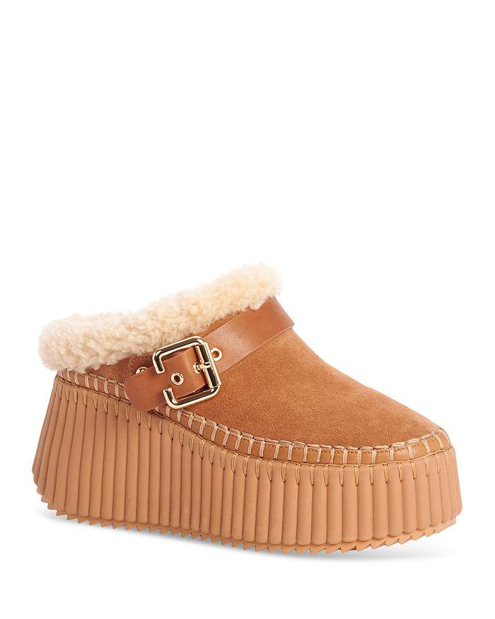 Chloé Women
s Nama Shearling Lined Wedge Mules