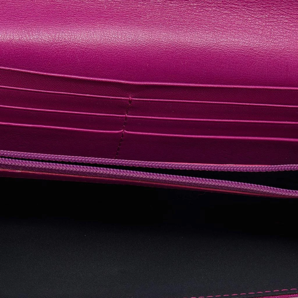 Dior Dior Pink Oblique Canvas and Leather Trim Flap Continental Wallet 2