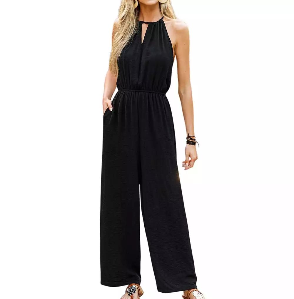 Cupshe Women's Chic Halter Neck Wide Leg Jumpsuit