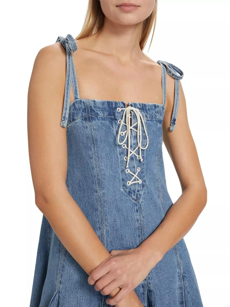 Re/Done Flounce Denim Minidress 6