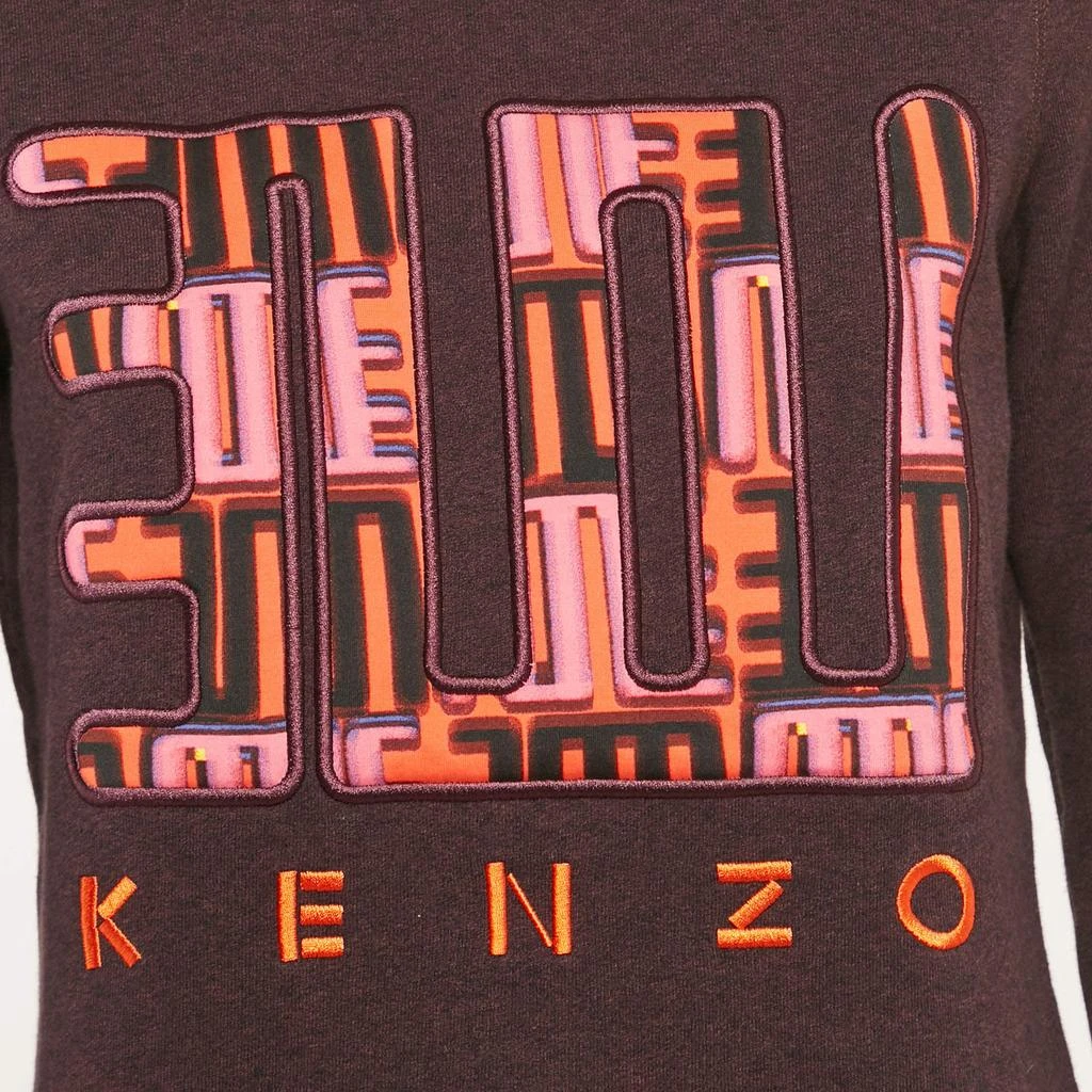 Kenzo Kenzo Burgundy Love Embroidered Cotton Knit Sweatshirt S 3